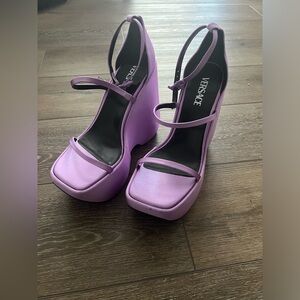 Versace Triplatform Wedge Lilac